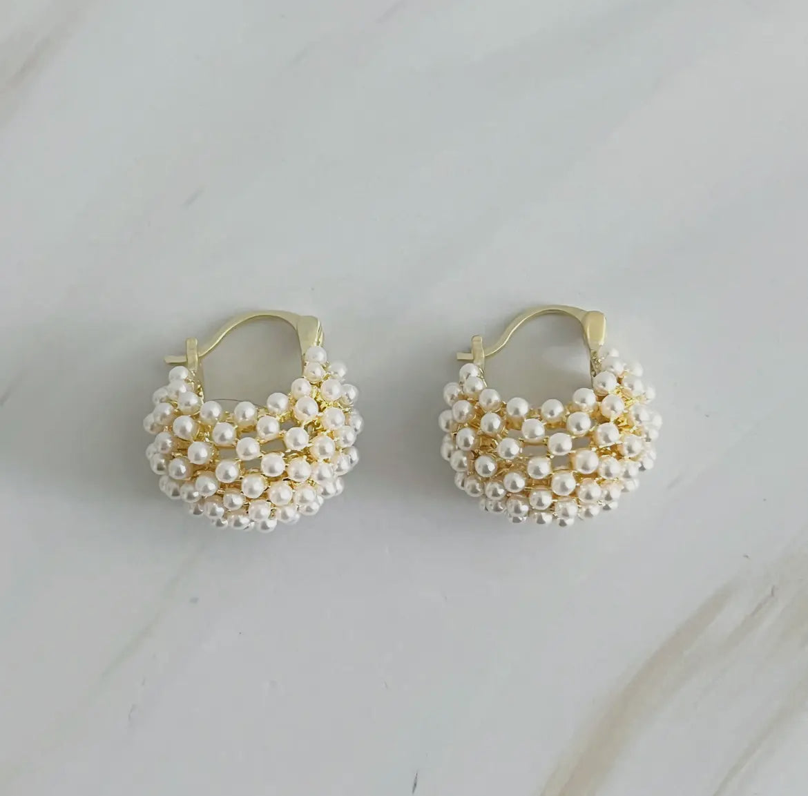 Pearl Knit Hoops