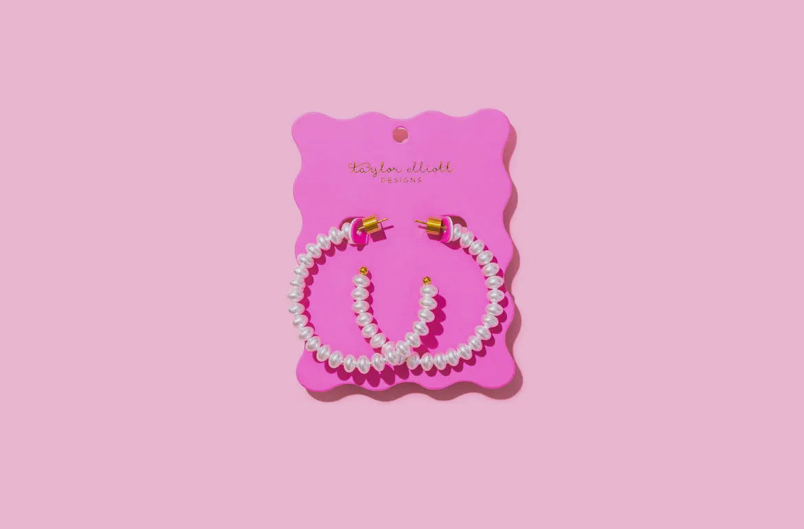 Large Pearl Hoops