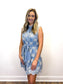 Blue Eyelet Pearl Dress