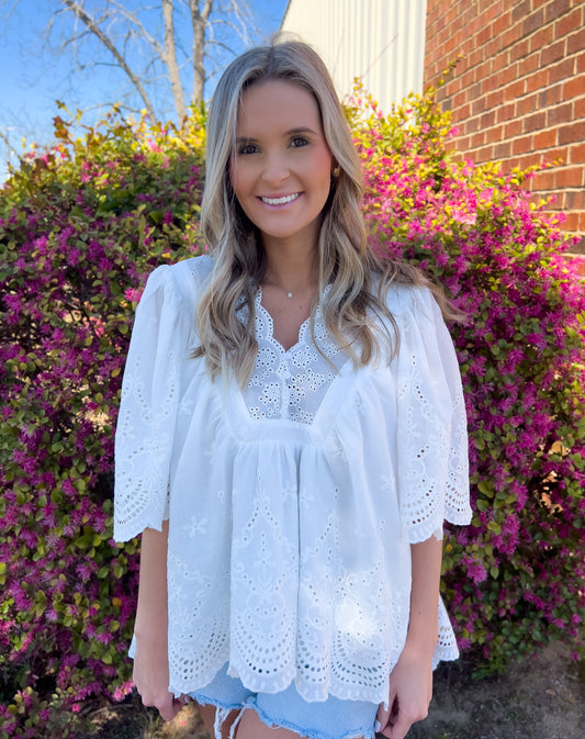 Boho Eyelet Blouse