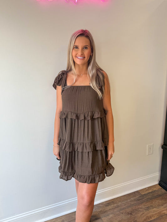 Chocolate Ruffle Dress