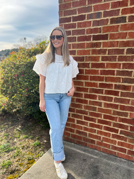 Sunny Eyelet Top