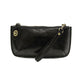 Liquid Metal Black Mini Crossbody Wristlet Clutch