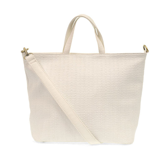 White Woven Convertible Shopper