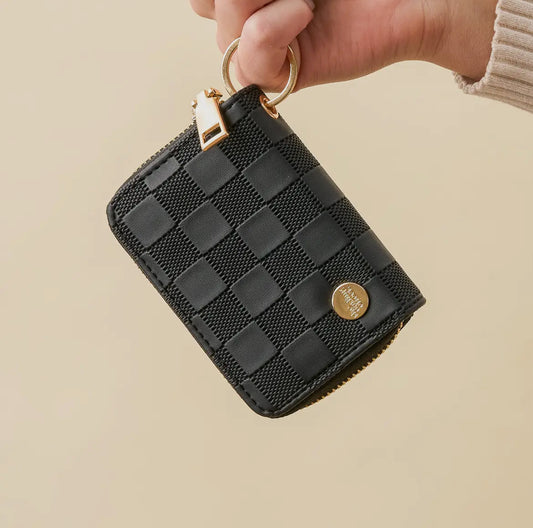 Zip Around Wallet-Black Check