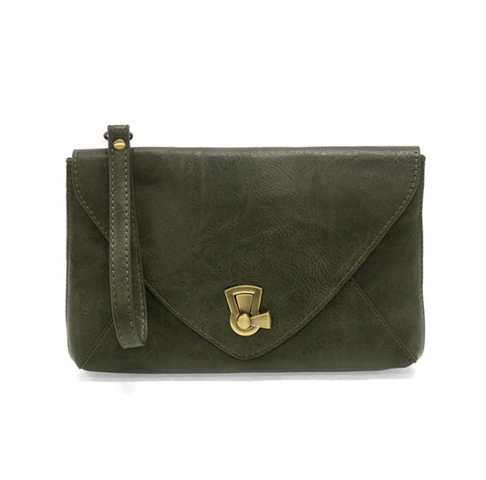 Forest Green Claudia Keyhole Turnlock Envelope Convertible Crossbody