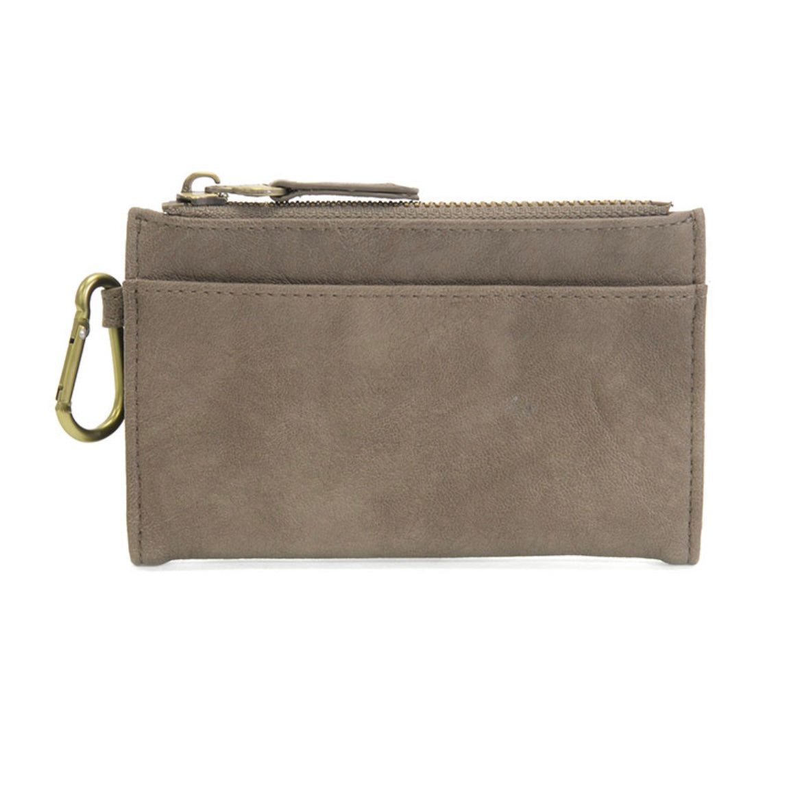 Dark Taupe Bobbie Bifold Wallet with Carabiner