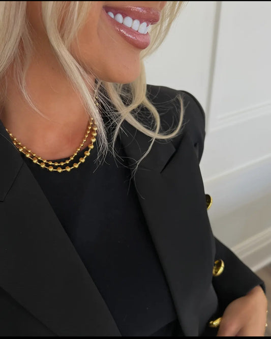 XL gold bead necklace