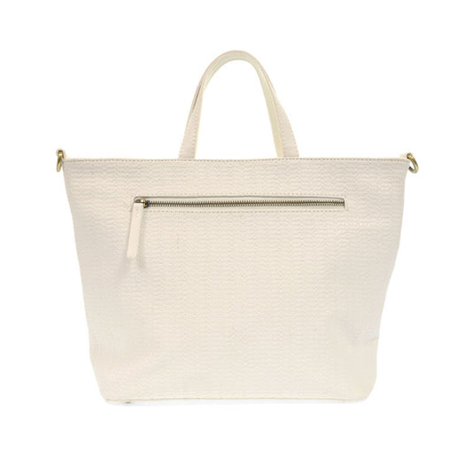 White Woven Convertible Shopper