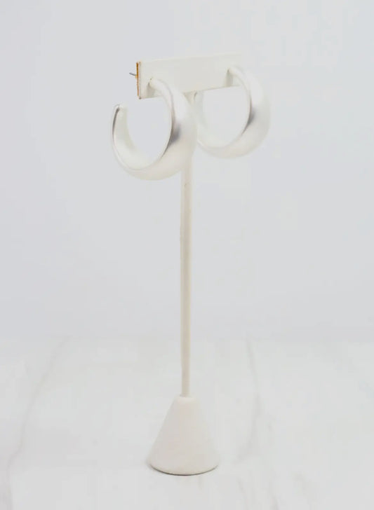 Hoop Matte Earring Silver
