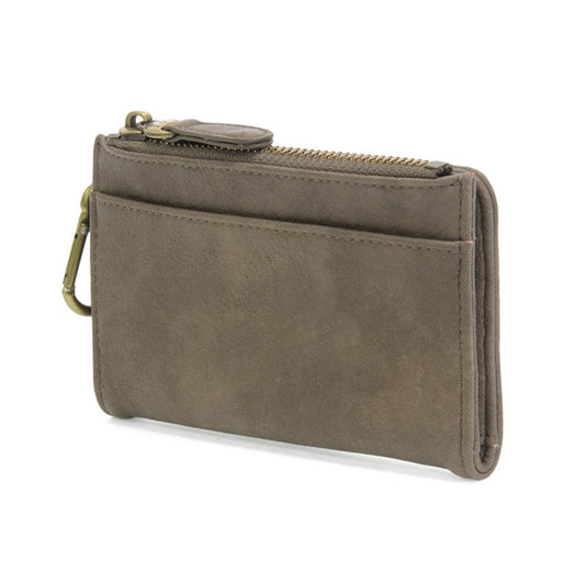 Dark Taupe Bobbie Bifold Wallet with Carabiner