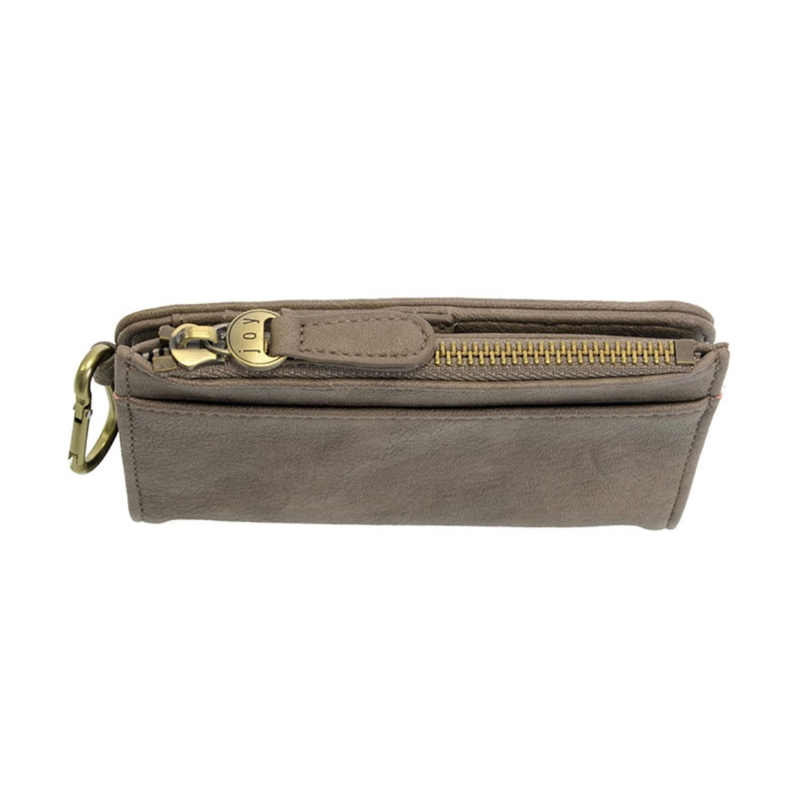 Dark Taupe Bobbie Bifold Wallet with Carabiner