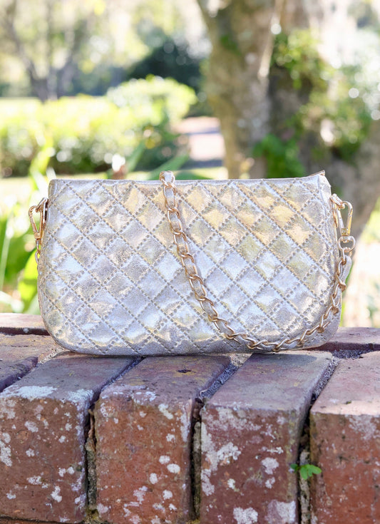 Champange Livi Quilted Crossbody